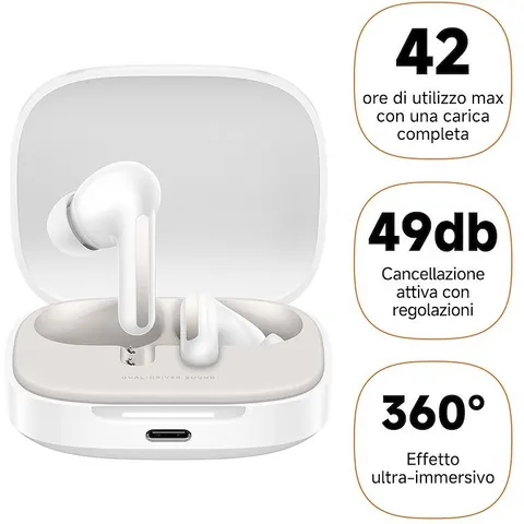 Xiaomi Auricolare Bluetooth Redmi Buds 6-cloud White – immagine 3