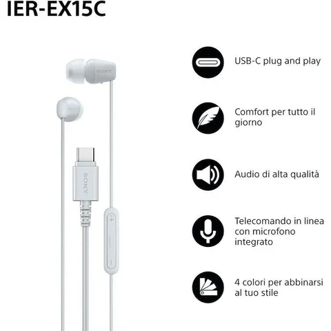 Sony IER-EX15CW AURICOLARI, Bianco – immagine 4