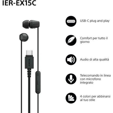 Sony IER-EX15CB AURICOLARI, Nero – immagine 4