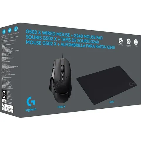 Logitech mouse gaming G G502 X + G240 nero – immagine 2