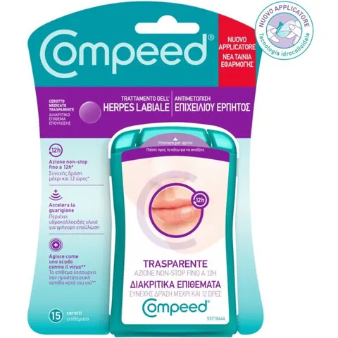 compeed Herpes Cerottini Trasparenti 15 Patch Con Applicatore – immagine 3