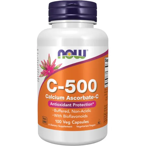 NOW FOODS C-500 Calcium Ascorbate-C 100 Capsule – immagine 2