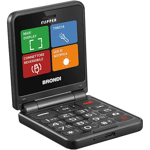 Brondi Cellulare Flipper-black Metal – immagine 2