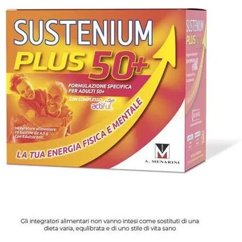 Sustenium Plus 50+ Integratore Per Energia Fisica e Mentale 16 Bustine – immagine 3