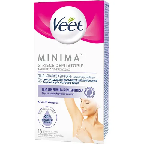 Veet Minima Strisce Depilatorie Ascelle e Bikini 16 Pezzi – immagine 3