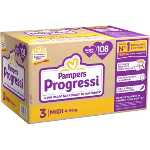 Pampers Quadri Progressi Midi X108 – immagine 2