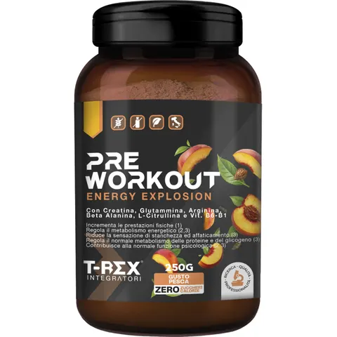 T-Rex Integratori T-Rex Pre Workout Pesca 250G – immagine 3
