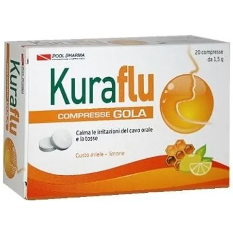 Pool Pharma Kuraflu Gola Limone Miele 20 Compresse – immagine 2