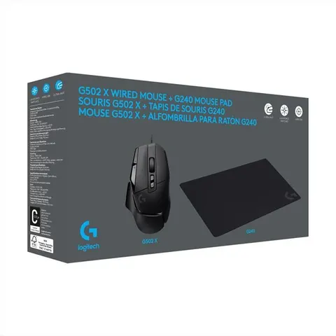 Logitech mouse gaming G G502 X + G240 nero – immagine 4