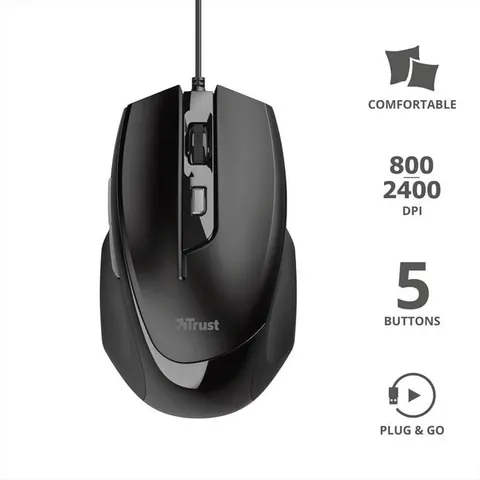 Trust Voca Comfortable Mouse-black – immagine 2