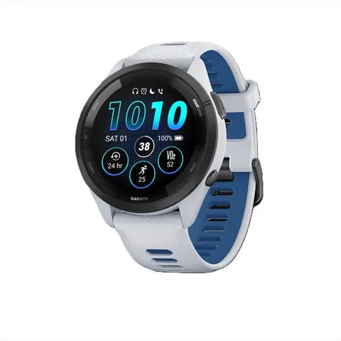 Garmin Smart Watch Forerunner 265, Whitestone-bianco /blu – immagine 4