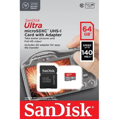 SanDisk Microsd Ultra A1 64gb + Adatt – immagine 2