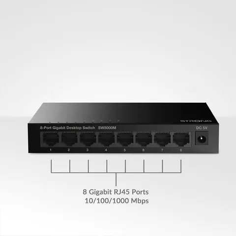 STRONG Switch Gigabit Sw8000m-nero – immagine 2