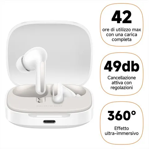 Xiaomi Auricolare Bluetooth Redmi Buds 6-cloud White – immagine 2