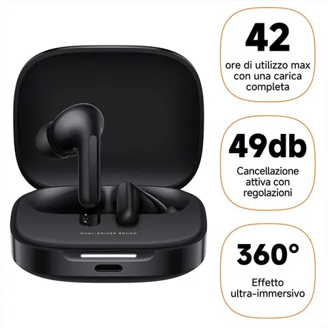 Xiaomi Redmi Buds 6 AURICOLARI WIRELESS, Night Black – immagine 3