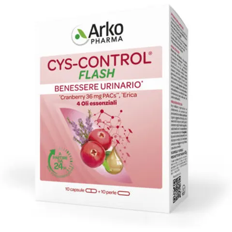 ARKOFARM Srl Arkopharma Cys-Control Flash, 10 capsule + 10 perle – immagine 3