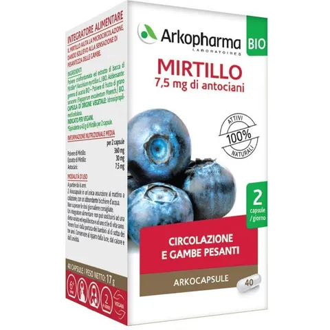 arkofarm Arkocapsule Mirtillo Microcircolo 40 Capsule – immagine 4
