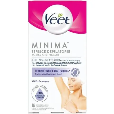 Veet Minima Strisce Depilatorie Ascelle e Bikini 16 Pezzi – immagine 4