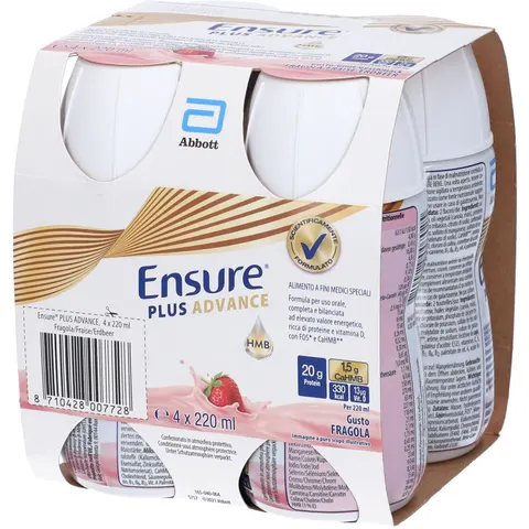 Ensure Abbott Plus Advance Fragola 4x220ml – immagine 3
