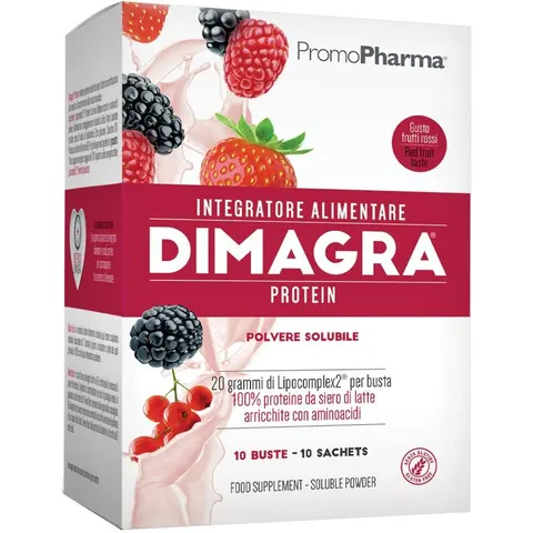 Promopharma Dimagra Protein Red Fruit 10 Bustine – immagine 3