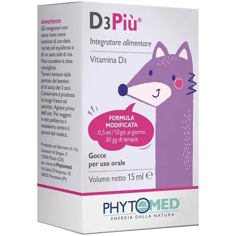 Phytomed Srl D3piu' Gocce 15ml – immagine 2