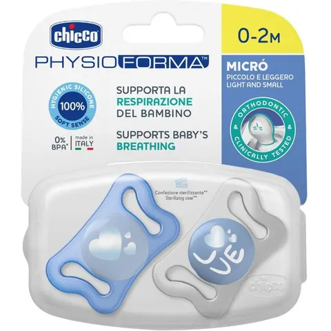 Chicco Physio Micro 0-2 m ciuccio Blue 2 pz – immagine 3