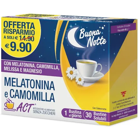 F&f Melatonina Act+camomilla 30 Bustine – immagine 5