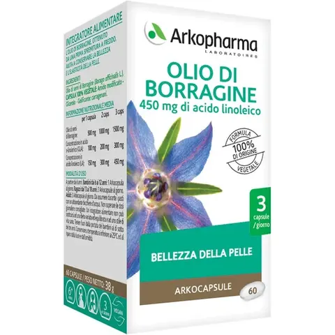 arkofarm Arkocapsule olio borrag 60cp bio – immagine 4