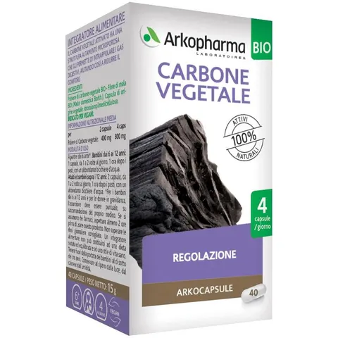 arkofarm Arkocapsule Carbone Vegetale Bio 40 Capsule – immagine 4