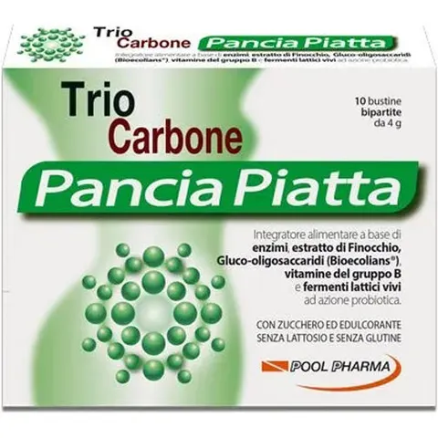 Pool Pharma Trio Carbone Pancia Piatta Integratore 10 Bustine – immagine 2