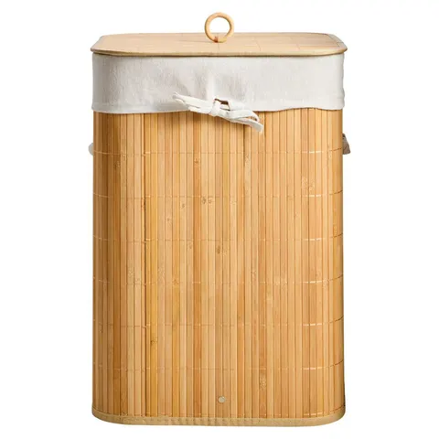 Natural Bamboo Square Laundry Hamper | Kankyo – image 2