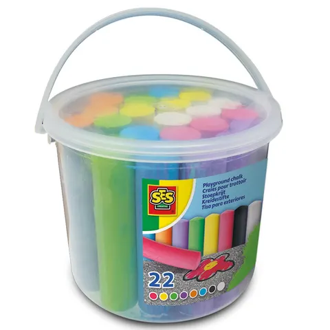 SES Creative 22 Pieces Playground Chalk Bucket - Multicolour – image 3