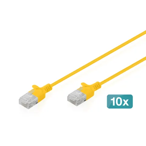 Digitus CAT 6 U-UTP Slim patch cable. 2 m. yellow. 10 pieces – image 2