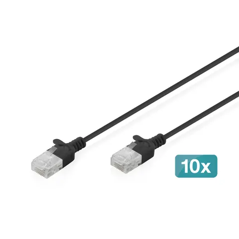Digitus CAT 6 U-UTP Slim patch cable. 2 m. black. 10 pieces – image 2