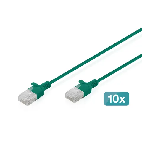 Digitus CAT 6 U-UTP Slim patch cable. 1 m. green. 10 pieces – image 2