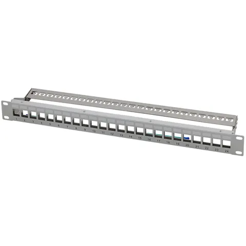 LogiLink 19, Keystone Patch Panel, 24 Port, lichtgrau – Bild 3