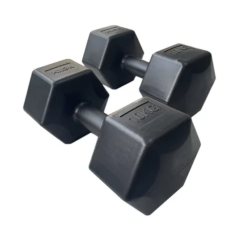 HXGN 2 x 10kg Hex Dumbbells – image 2