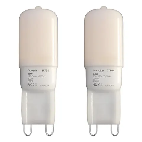 Crompton G9 Capsule LED Light Bulb 2.2W (18W Eqv) Warm White Opal – image 2