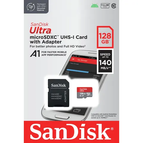 SanDisk Ultra 140MBs microSD Memory Card - 128GB – image 3