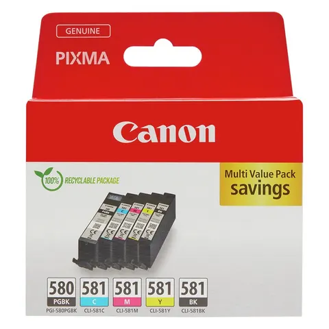 Canon PGI-580PGBK & CLI-581 Ink Cartridges - Black & Colour – image 2