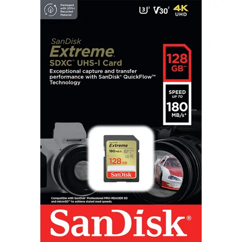 SanDisk Extreme 180MBs SDXC Memory Card - 128GB – image 3