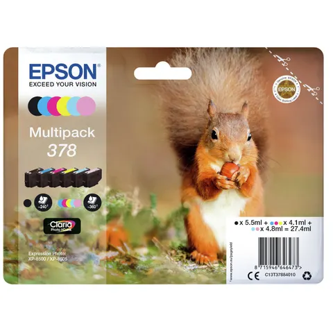Epson 378 Squirrel Ink Cartridge Multipack - Black & Colour – image 2