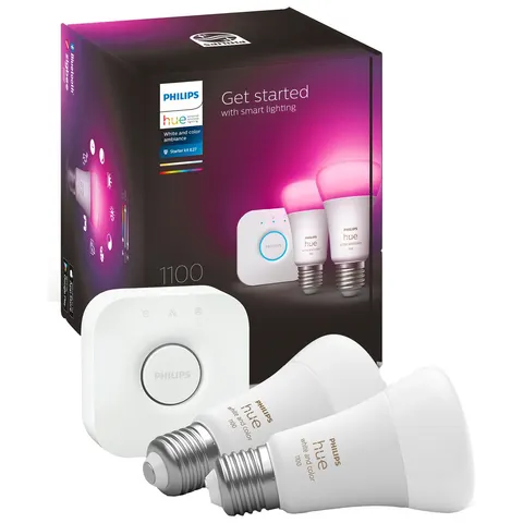 Philips Hue E27 11W Smart LED Bulb - Twin Pack and Bridge – image 2