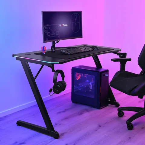 GXTrust GXT709 Luminus RGB Gaming Desk - Black – image 2