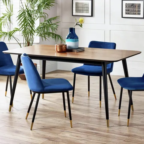 Findlay Rectangular Dining Table - Walnut & Black – image 3