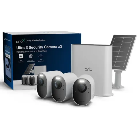 Arlo Ultra 3 4K HDR Security Camera 3 Pack with Smarthub & Solar Panel – image 2