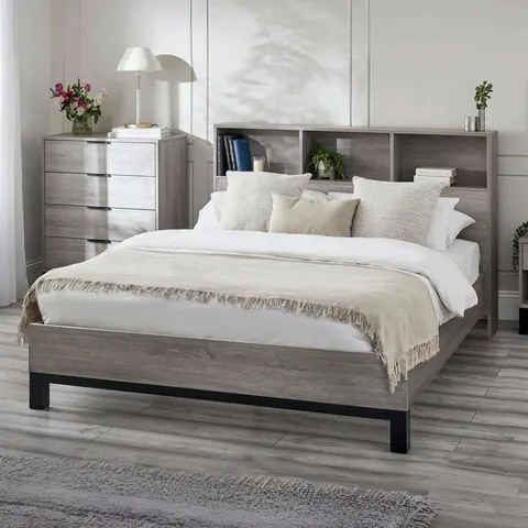 Julian Bowen Bali Bookcase Double Bedframe - Grey – Grey Double – image 2