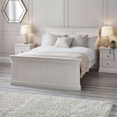 Julian Bowen Clermont Kingsize Solid Pine Bedframe - White – White King size – image 2