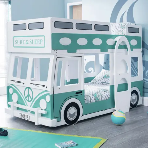 Julian Bowen Campervan Single Bunk Bed - Green & White – image 2