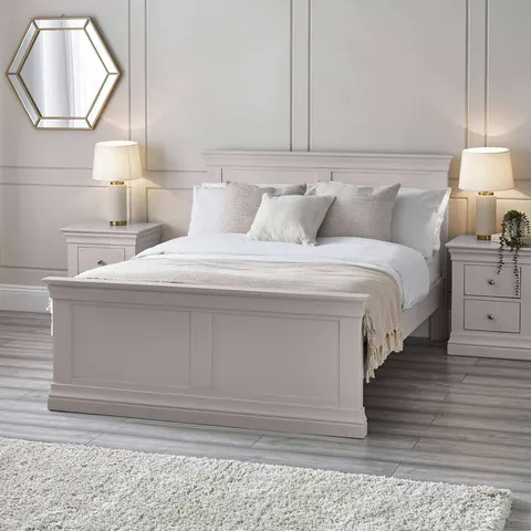 Julian Bowen Clermont Double Solid Pine Bedframe - Light Grey – Light grey Double – image 2